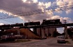 NS 2355 leads a train across the trestle at Smoky Hollow